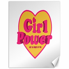 Girl Power Heart Shaped Typographic Design Quote Canvas 12  X 16  (unframed)