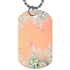 Peach Spring Frost On Flowers Fractal Dog Tag (two-sided)  by Artist4God