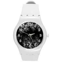 Midnight Frost Fractal Plastic Sport Watch (medium) by Artist4God