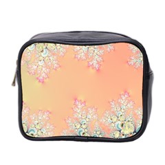 Peach Spring Frost On Flowers Fractal Mini Travel Toiletry Bag (two Sides) by Artist4God