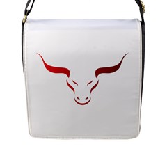 Stylized Symbol Red Bull Icon Design Flap Closure Messenger Bag (large) by rizovdesign