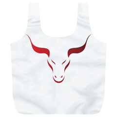 Stylized Symbol Red Bull Icon Design Reusable Bag (xl) by rizovdesign