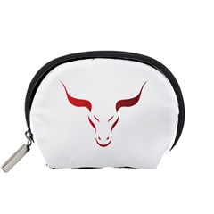 Stylized Symbol Red Bull Icon Design Accessory Pouch (small)