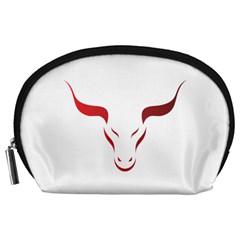 Stylized Symbol Red Bull Icon Design Accessory Pouch (large) by rizovdesign