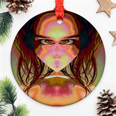 Cat Woman Round Ornament by icarusismartdesigns