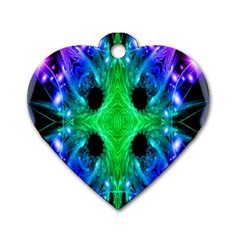 Alien Snowflake Dog Tag Heart (one Sided)  by icarusismartdesigns