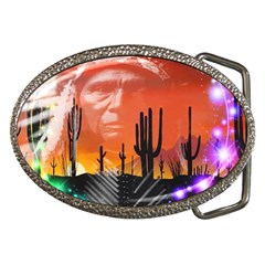 Ghost Dance Belt Buckle (oval) by icarusismartdesigns