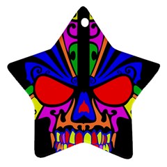 Skull In Colour Star Ornament (two Sides) by icarusismartdesigns