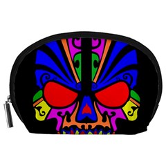 Skull In Colour Accessory Pouch (large) by icarusismartdesigns