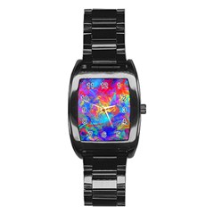 Colour Chaos  Stainless Steel Barrel Watch by icarusismartdesigns