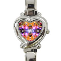 Abstract Flower Heart Italian Charm Watch  by icarusismartdesigns