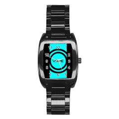 Turquoise Lines Vape   Stainless Steel Barrel Watch by OCDesignss