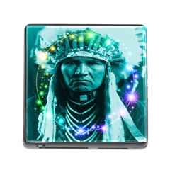 Magical Indian Chief Memory Card Reader With Storage (square) by icarusismartdesigns