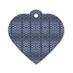 Futuristic Geometric Pattern Design Print in Blue Tones Dog Tag Heart (One Sided)  Front