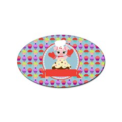 Cupcake With Cute Pig Chef Sticker 100 Pack (oval)