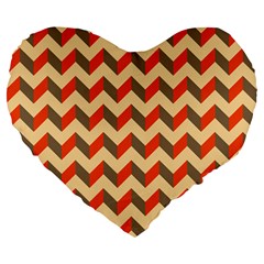 Modern Retro Chevron Patchwork Pattern  19  Premium Flano Heart Shape Cushion