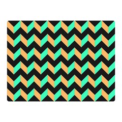 Neon And Black Modern Retro Chevron Patchwork Pattern Double Sided Flano Blanket (mini) by GardenOfOphir