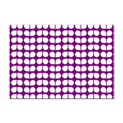 Purple And White Leaf Pattern A4 Sticker 10 Pack