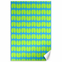 Blue Lime Leaf Pattern Canvas 20  X 30  (unframed)