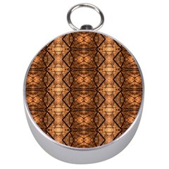 Faux Animal Print Pattern Silver Compass