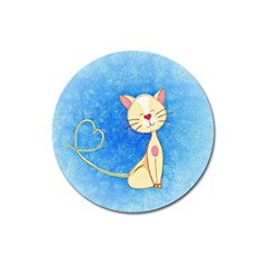 Cute Cat Magnet 3  (round)