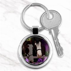 Two Horses Key Chain (round) by JulianneOsoske