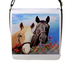 Miwok Horses Flap Closure Messenger Bag (large) by JulianneOsoske