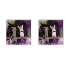 Two Horses Cufflinks (square) by JulianneOsoske