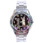 Two Horses Stainless Steel Watch Front