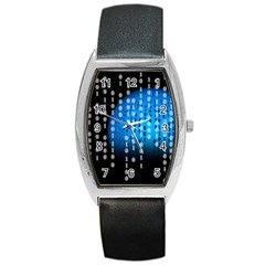 Binary Rain Tonneau Leather Watch by StuffOrSomething