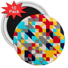 Colorful Shapes 3  Magnet (10 Pack)