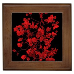 Dark Red Flower Framed Ceramic Tile