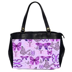 Purple Awareness Butterflies Oversize Office Handbag (two Sides) by FunWithFibro