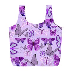 Purple Awareness Butterflies Reusable Bag (l) by FunWithFibro