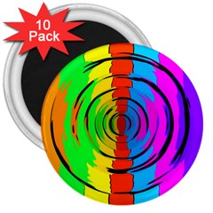 Rainbow Test Pattern 3  Button Magnet (10 Pack) by StuffOrSomething