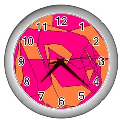 Red Orange 5000 Wall Clock (silver) by yoursparklingshop