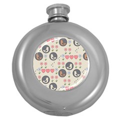 Love Birds Hip Flask (round) by Kathrinlegg