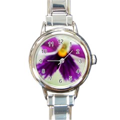 Inside Purple White Violet Flower Round Italian Charm Watch by yoursparklingshop