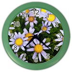 Yellow White Daisy Flowers Wall Clock (Color) Front