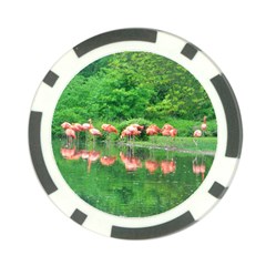 Flamingo Birds At Lake Poker Chip (10 Pack) by yoursparklingshop