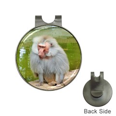 Grey Monkey Macaque Hat Clip With Golf Ball Marker by yoursparklingshop