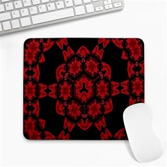 Red Alaun Crystal Mandala Large Mouse Pad (rectangle) by lucia