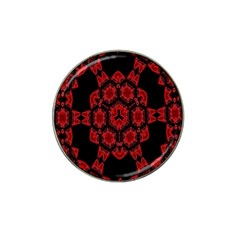 Red Alaun Crystal Mandala Golf Ball Marker (for Hat Clip) by lucia