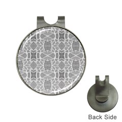 Grey White Tiles Geometry Stone Mosaic Pattern Hat Clip With Golf Ball Marker by yoursparklingshop