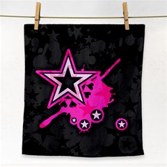 Pink Star Graphic Face Towel