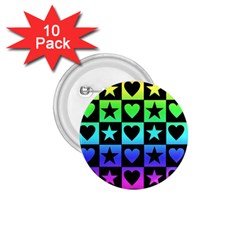 Rainbow Stars And Hearts 1 75  Button (10 Pack) by ArtistRoseanneJones