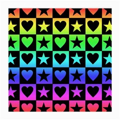 Rainbow Stars And Hearts Glasses Cloth (medium)