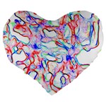 Soul Colour Light Large 19  Premium Flano Heart Shape Cushions Back