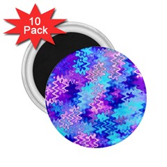 Blue And Purple Marble Waves 2 25  Magnets (10 Pack) 