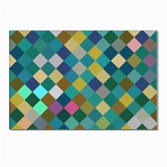 Rhombus Pattern In Retro Colors Postcard 4 x 6  (pkg Of 10)